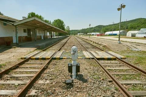 Closed train station, old train station in Korea. Stock Photos