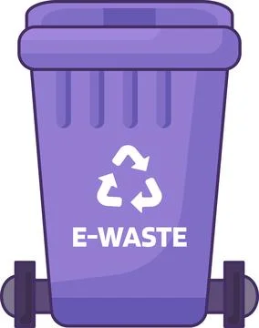 Closed Transportable Electronic Waste Container Stock Illustration