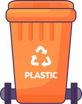 Closed Transportable Plastic Waste Container Stock Illustration