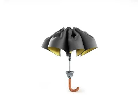 Closed two tone umbrella 3d render on white Stock Illustration