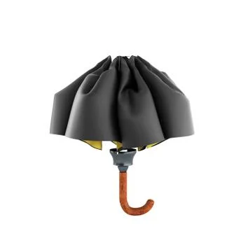 Closed two tone umbrella 3d render on white no shadow Stock Illustration
