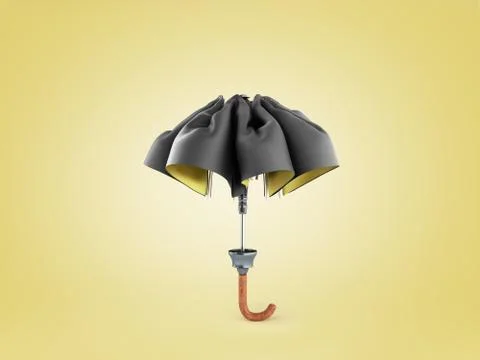 Closed two tone umbrella 3d render on color gradient イラスト素材