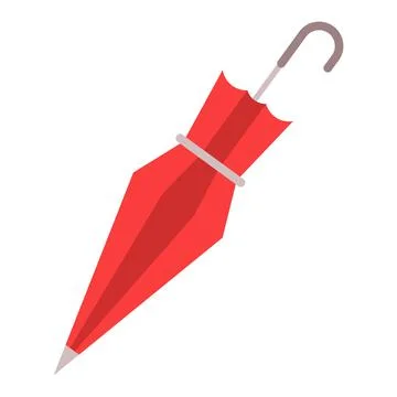 Closed umbrella flat clipart vector illustration Stock Illustration