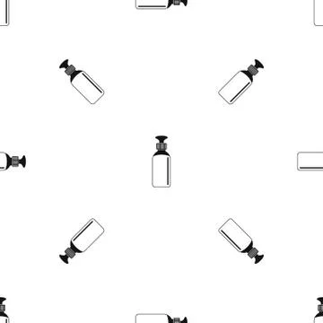 Closed vial pattern seamless black Stock Illustration