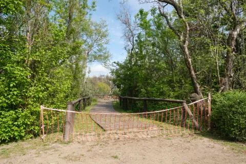 Closed viewpoint, of an ecological reserve, due to the Covid-19 pandemic Stock Photos