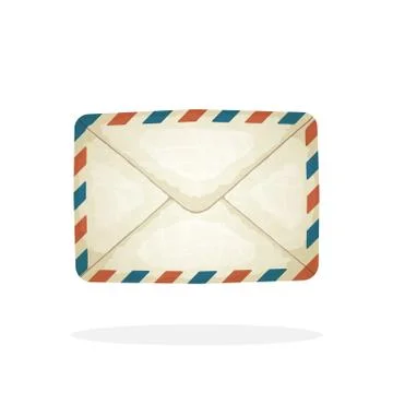 Closed vintage mail envelope Stock Illustration