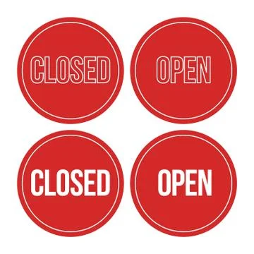 CLOSED. We Are Closed Sign - Closed retail store red vector illustration symb Stock Illustration