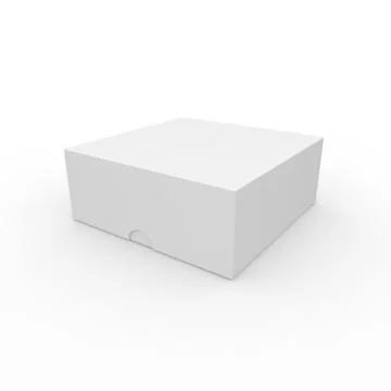 Closed white blank box. With a hole on the lid to open Stock Illustration
