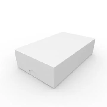 Closed white blank box. With a hole on the lid to open Stock Illustration