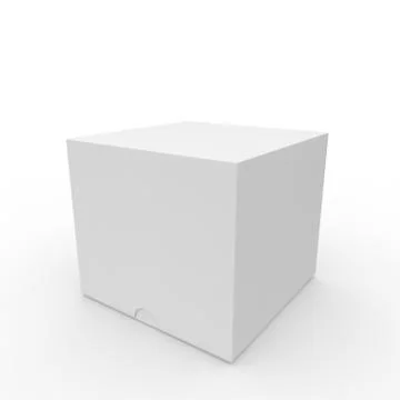 Closed white blank box. With a hole on the lid to open Stock Illustration