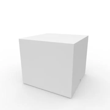 Closed white blank box. With a hole on the lid to open Stock Illustration