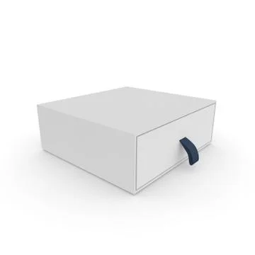 Closed white blank box with rope Stock Illustration