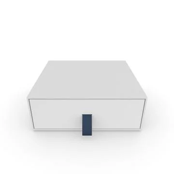 Closed white blank box with rope Stock Illustration