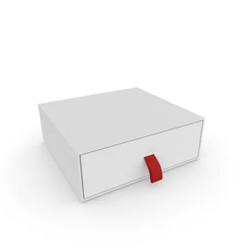 Closed white blank box with rope Stock Illustration