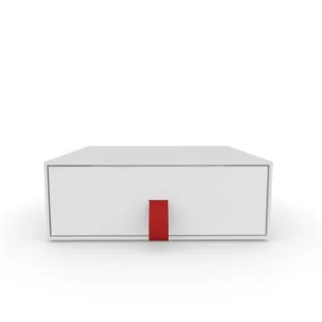 Closed white blank box with rope Stock Illustration