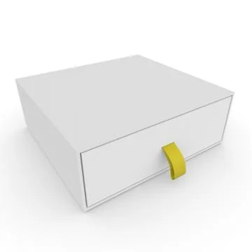 Closed white blank box with rope Stock Illustration