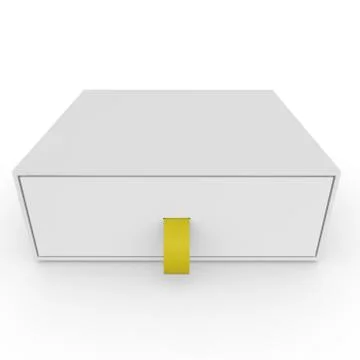 Closed white blank box with rope Stock Illustration
