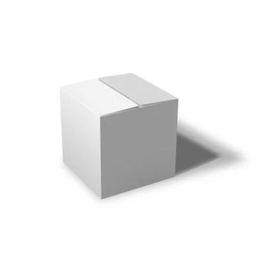 Closed white box Stock Illustration