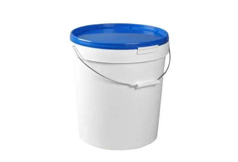 Closed white plastic container Stock Photos