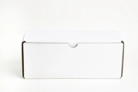 Closed White Rectangular Cardboard Packaging Box Stock-Fotos