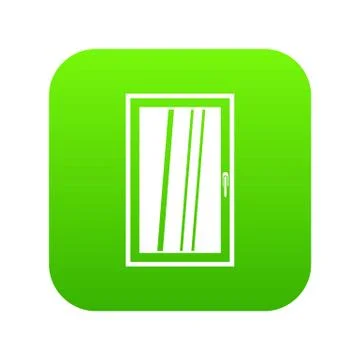 Closed white window icon digital green Ilustración de archivo