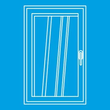 Closed white window icon outline Ilustración de archivo