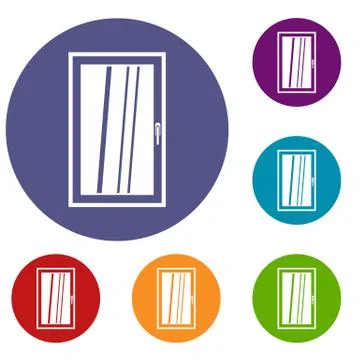 Closed white window icons set Ilustración de archivo