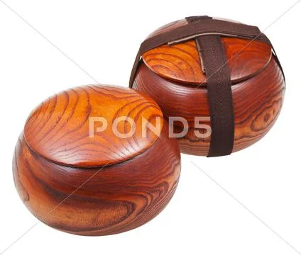 Closed wild chinese jujube date wood bowls Stock Photos