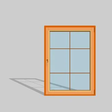 Closed window.  3d Vector illustration. Stock Illustration