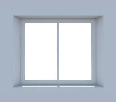 Closed window frame on light blue background Ilustración de archivo