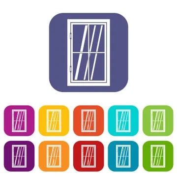 Closed window icons set flat Ilustración de archivo