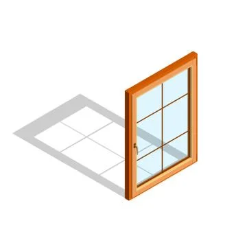 Closed window. Isolated on white background. 3d Vector illustration. Stockillustratie