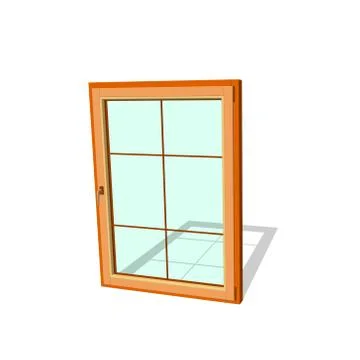 Closed window. Isolated on white background. 3d Vector illustration. Stock Illustration