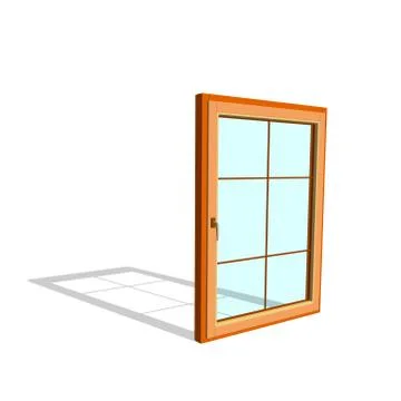 Closed window. Isolated on white background. 3d Vector illustration. Stock Illustration