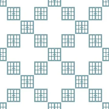 Closed Window vector outline seamless pattern Stock Illustration
