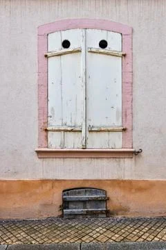 Closed window by wooden shutter Stock Photos