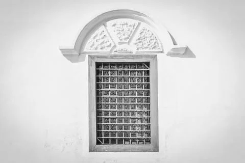 Closed Windows Frame Black White Stock Photos