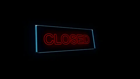 Closed, Written in Neon with Flicker Effect. Stock Footage 245289275