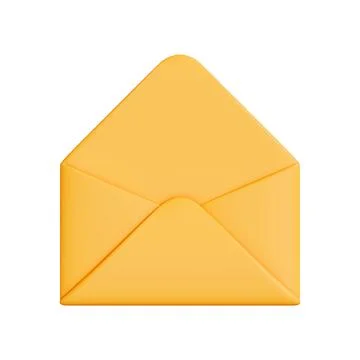 Closed Yellow Envelope Isolated on White Background Stock Illustration