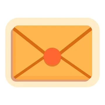 Closed yellow envelope with red wax seal secured shut with string Stock Illustration