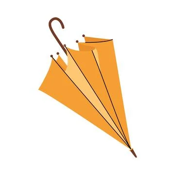 Closed yellow umbrella vector illustration isolated on white background Illustration