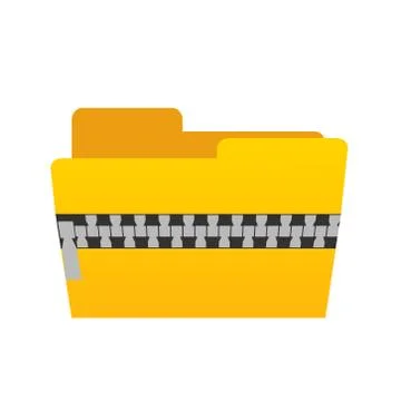 Closed zip web computer folder for design on white, stock vector illustration イラスト素材