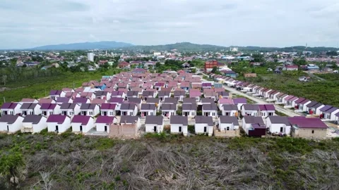 Closely arranged subsidized housing Stock Footage 260548791