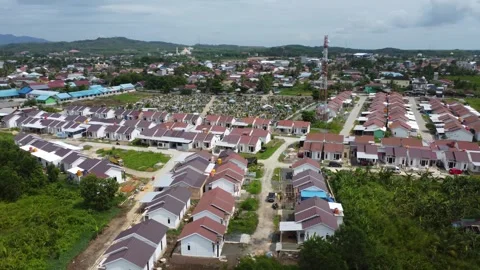 Closely arranged subsidized housing Stock Footage 260549605