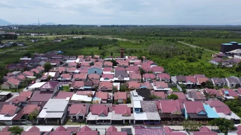 Closely arranged subsidized housing Stock Footage 260549937
