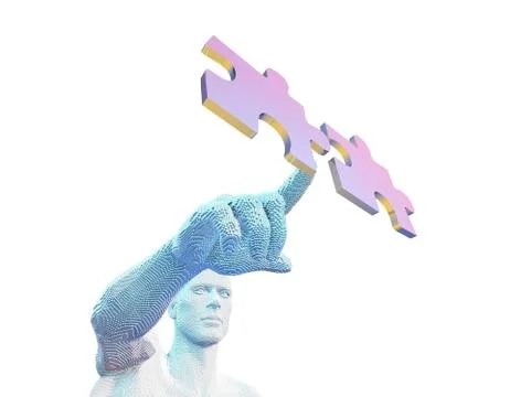 Closely connected puzzles, teamwork, fingers Stock Illustration