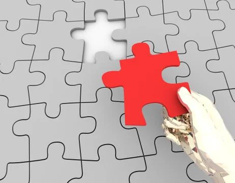 Closely connected puzzles, teamwork Stock Illustration
