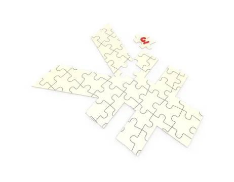 Closely connected puzzles, teamwork, RMB and Pound Sterling Stock Illustration