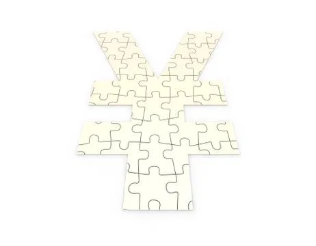 Closely connected puzzles, teamwork, RMB Stock Illustration