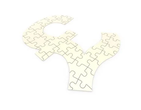 Closely connected puzzles, teamwork, sterling Stock Illustration